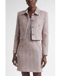 St. John - Naomi Crop Tweed Jacket - Lyst