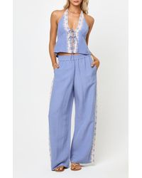 LSPACE - Sur Wide Leg Linen Blend Cover-Up Pants - Lyst