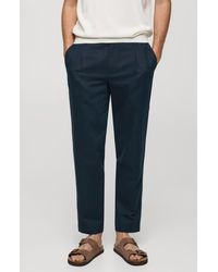 Mango - Slim Fit Linen & Cotton Drawstring Pants - Lyst