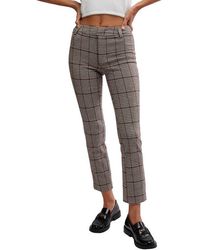 Free People - Molly Plaid Slim Pant - Lyst