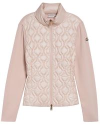 Moncler - Mixed Media Down Cardigan - Lyst