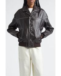 Wales Bonner - Time Rib Trim Leather Jacket - Lyst