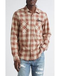 Amiri - Shotgun Distressed Plaid Flannel Button-Up Shirt - Lyst