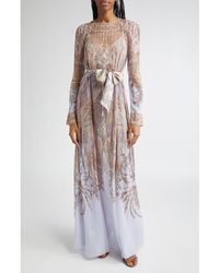 Zimmermann - Hypnotic Paisley Long Sleeve Belted Maxi Dress - Lyst