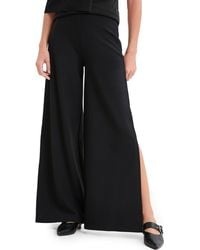 MARCELLA - Lexington Side Slit Wide Leg Ponte Knit Pants - Lyst