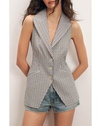 Veronica Beard - Costa Stretch Cotton Gingham Vest - Lyst