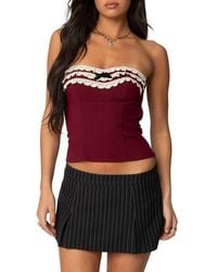 Edikted - Ruffle Eyelet Tube Top - Lyst