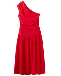 Mango - One-Shoulder Drop Waist Cocktail Dress - Lyst