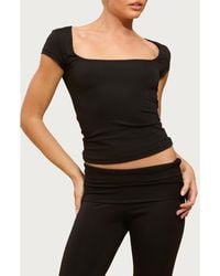 Edikted - Delaney Square Neck Cap Sleeve Crop Top - Lyst