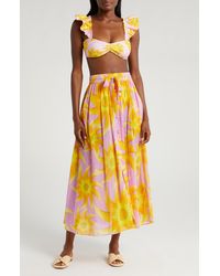 FARM Rio - Sunny Side Cotton Cover-up Maxi Skirt - Lyst