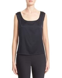 St. John - Liquid Satin Round Neck Shell - Lyst