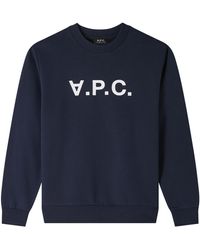 A.P.C. - A. P.c. Grand V. P.c. Logo Sweatshirt - Lyst