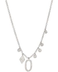 Meira T - Diamond Charm Necklace - Lyst