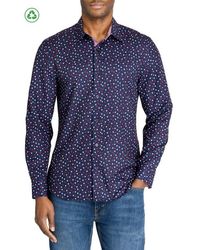 Con.struct - Slim Fit Mini Hearts Recycled 4-Way Stretch Performance Long Sleeve Shirt - Lyst