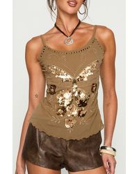 Princess Polly - Start Of Summer Sequin Camisole - Lyst