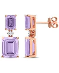Julianna B - Gemstone & Diamond Drop Earrings 10K - Lyst