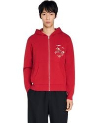 Sandro - Animal Print Zip-Up Cardigan - Lyst