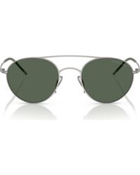Armani - 48Mm Round Sunglasses - Lyst