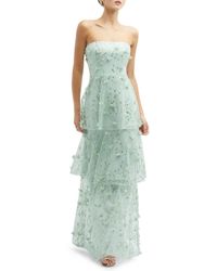 Dessy Collection - Sequin Embroidered Strapless Tiered Gown - Lyst