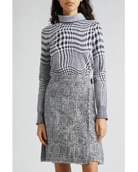 Burberry - Warped Houndstooth Check Wool Blend Turtleneck Sweater - Lyst