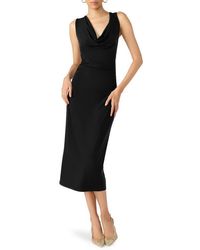 Steve Madden - Kalin Asymmetric Cowl Neck Midi Dress - Lyst