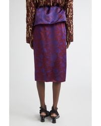 Dries Van Noten - Santi Archive Floral Jacquard Satin Peplum Skirt - Lyst