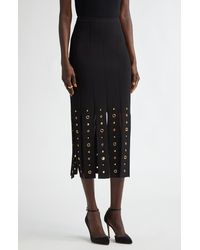 St. John - Grommet Studded Car Wash Knit Skirt - Lyst