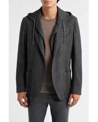 Jack Victor - Wolsey Microcheck Knit Sport Coat With Removable Hooded Bib - Lyst
