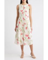 Sam Edelman - Floral Pintuck Waist Dress - Lyst