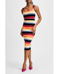 Isaac Mizrahi New York - Stripe Sleeveless Sweater Dress - Lyst