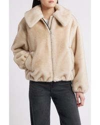 BCBGMAXAZRIA - Channel Quilted Faux Fur Jacket - Lyst