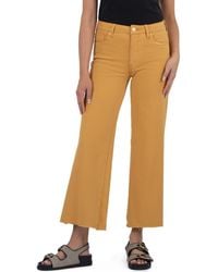 Kut From The Kloth - Meg Fab Ab Raw Hem High Waist Ankle Wide Leg Jeans - Lyst