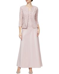 Alex Evenings - Embroidered Lace Mock Two-piece Gown With Jacket - Lyst
