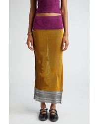 PAOLINA RUSSO - Patchwork Illusion Rib Maxi Skirt - Lyst