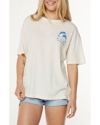 Roxy - Sunset Dreams Oversize Cotton Graphic T-Shirt - Lyst