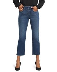 NYDJ - Marilyn Frayed Two-button Ankle Straight Leg Jeans - Lyst
