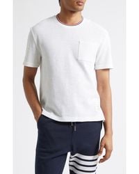 Thom Browne - Relaxed Fit Cotton & Linen T-Shirt - Lyst