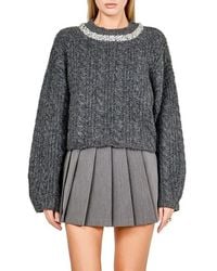 Endless Rose - Jewel Fuzzy Cable Stitch Sweater - Lyst