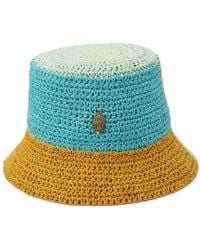 Kurt Geiger - Colorblock Raffia Bucket Hat - Lyst
