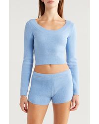 Florence By Mills - Fuzzy Crop Sweater - Lyst