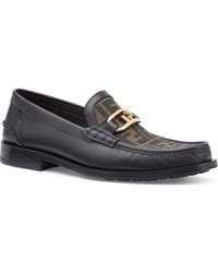 Fendi - O'lock Ff Canvas & Leather Loafer - Lyst