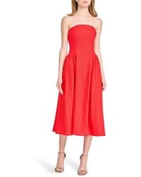 Wayf - Giulia Strapless Linen Blend Midi Sundress - Lyst