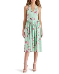 Steve Madden - Ressi Floral Cotton Eyelet Halter Dress - Lyst