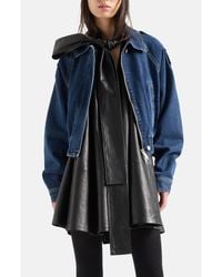 7 For All Mankind - Aviator Cropped Denim Jacket - Lyst