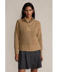 Lands' End - Drifter Shaker Wedge Quarter Zip Sweater - Lyst