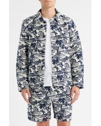 Wax London - Iggy Beach Scene Cotton Blend Jacquard Jacket - Lyst
