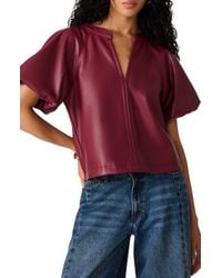 Steve Madden - Cecila Faux Leather Top - Lyst
