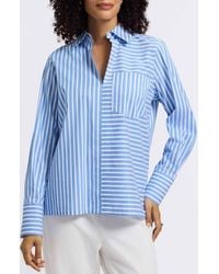 Foxcroft - Bella Stripe Popover Top - Lyst
