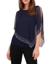 Chaus - Imitation Pearl Bead Overlay Cape Top - Lyst
