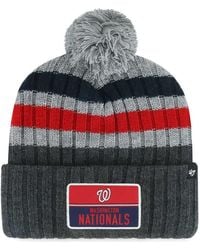 '47 - Washington Nationals Stack Cuffed Knit Hat With Pom - Lyst